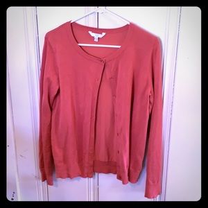Salmon Pink Cardigan Sweater